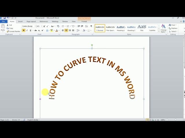 How to Write Curve Text in MS Word