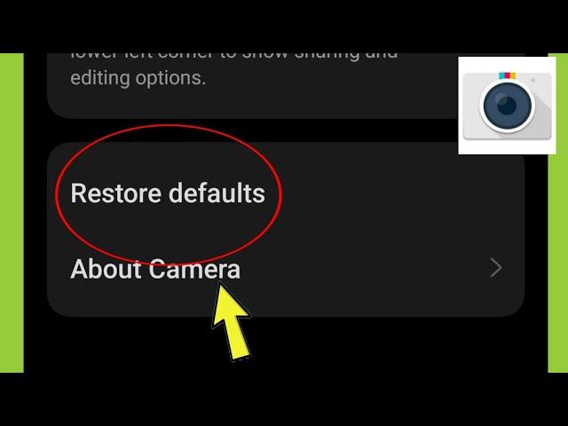 What is Restore default in Camera Settings | Oneplus Mobile