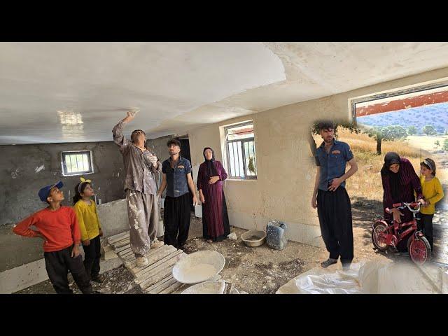 "Buying a bicycle for Ghazaleh by Isa: Plastering of the house by master work"