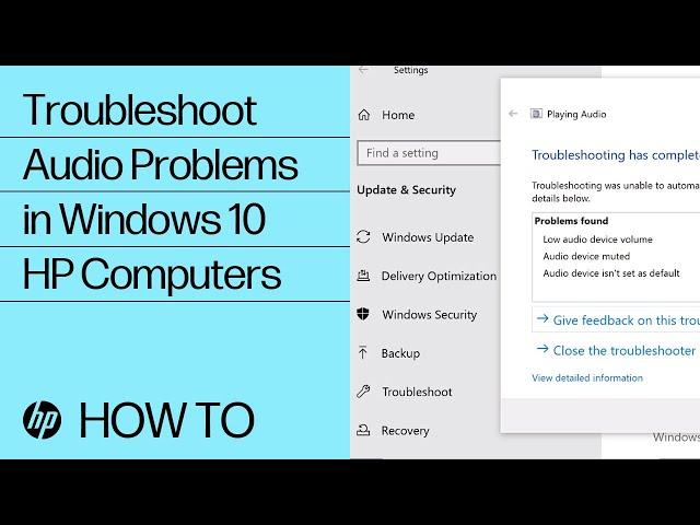 Troubleshoot Audio Problems in Windows 10 | HP Computers | HP Support