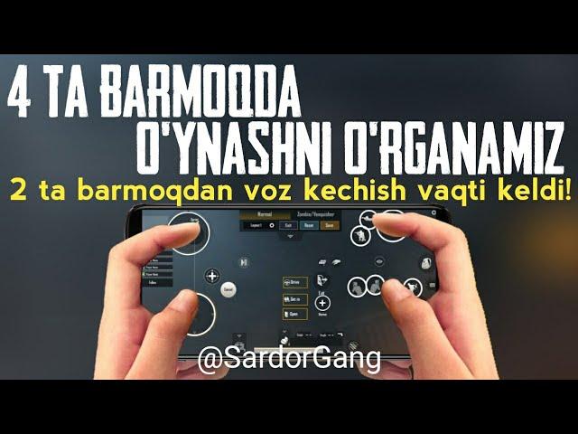 4 TA BARMOQ NASTROYKASI VA 4 TA BARMOQDA O'YNASHNI O'RGANISH  | PUBG MOBILE UZ