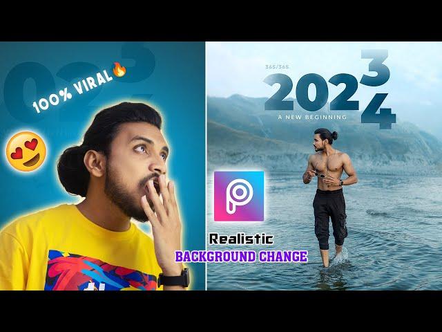 New Year Photo Editing 2024 |  Realistic background change editing in mobile