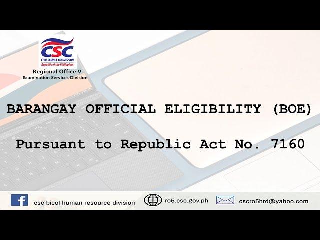 SPELS: On Point for Local Officials  - Barangay Official Eligibility