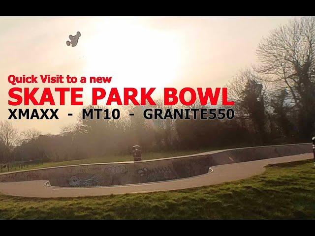 HUGE RC JUMPS AND FLIPS! XMAXX MT10 AND GRANITE550 BASHING AT THE  BOWL