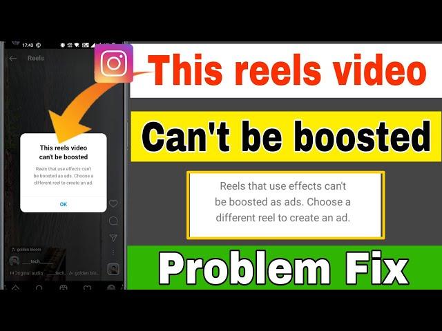 This reels video can't be boosted Instagram ||This reels video can't be boosted on insta Problem Fix