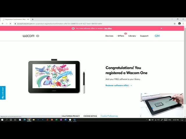 How to register Wacom product and redeem software