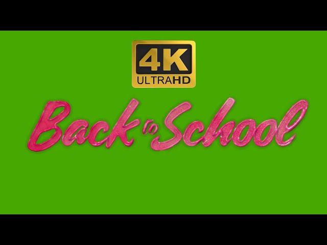 Pink Back to School Green Screen Opening 4K