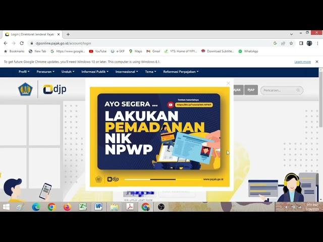 Tutorial Pemadanan NIK NPWP pada DJP online Pajak