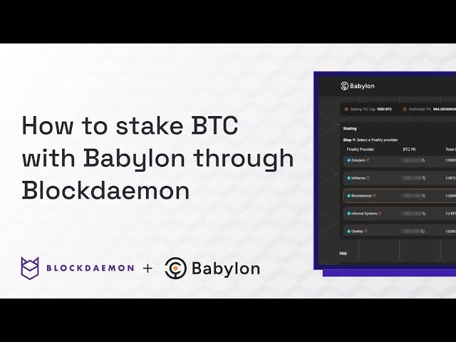 how to Stake Bitcoin (BTC) Securely Using Babylon