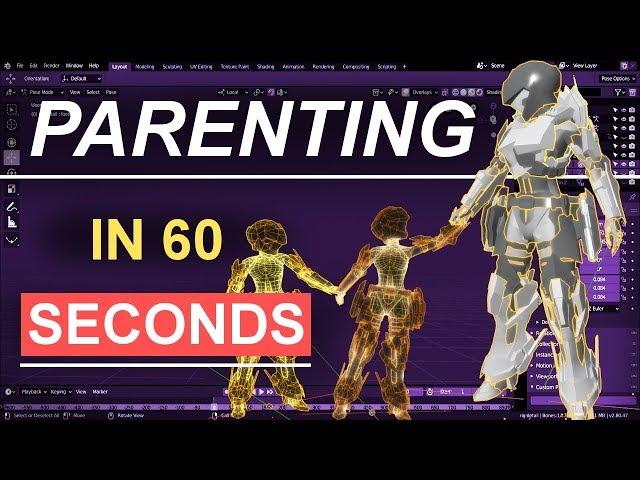 Blender 2.8 Everything About Parenting (In 60 Seconds!)