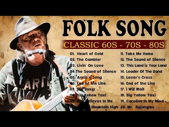 American Folk Songs  Classic Folk & Country Music 60's 70's 80's Playlist  Country Folk Music