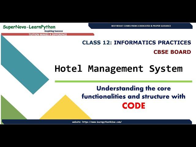 Class 12 | IP | Project | CBSE | Hotel Management System | Python CSV| DataFrame | Matplotlib