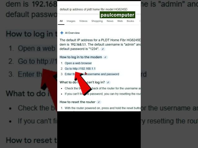 Bakit hindi maka access sa IP 192.168.1.1 ng PLDT home fibr?