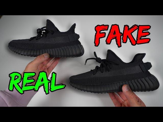 REAL VS FAKE!  ADIDAS YEEZY 350 V2 ONYX SNEAKER COMPARISON!