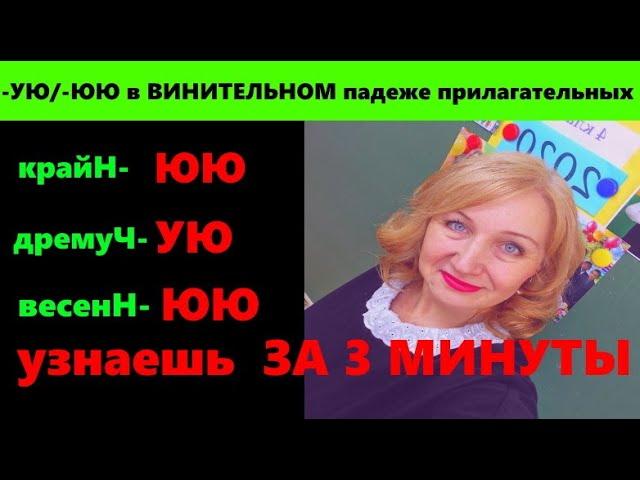 КАК ПРАВИЛЬНО ВЫБРАТЬ -УЮ ИЛИ -ЮЮ В ОКОНЧАНИЯХ ПРИЛАГАТЕЛЬНЫХ