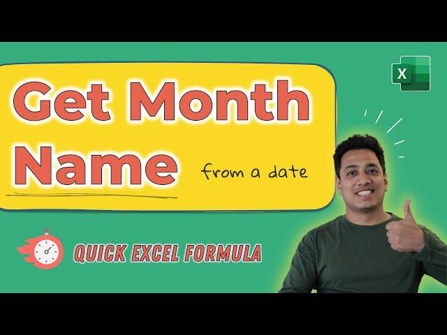Get Month Name from a Date | Excel Formula | Learn Excel