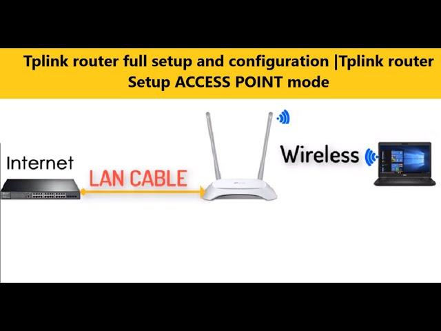 Tplink router WR840N full setup and configuration | Setup ACCESS POINT mode