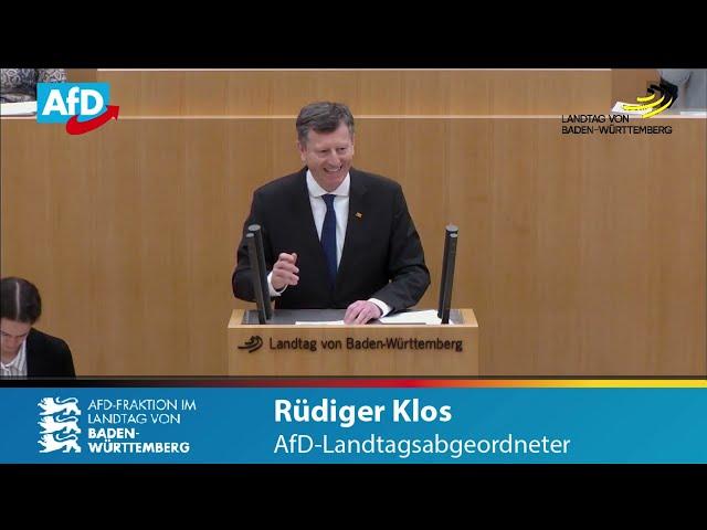 Rüdiger Klos MdL - im Landtag BW: AfD zerlegt grüne Schienenideologie!