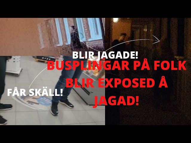 Busplingar på folk och  drar på Ica och blir exposed av gubbe!