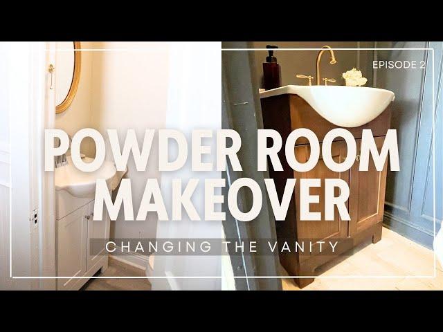 MAKING OVER MY BATHROOM VANITY WITH RETIQUE IT | POWDER ROOM MAKEOVER EPISODE TWO