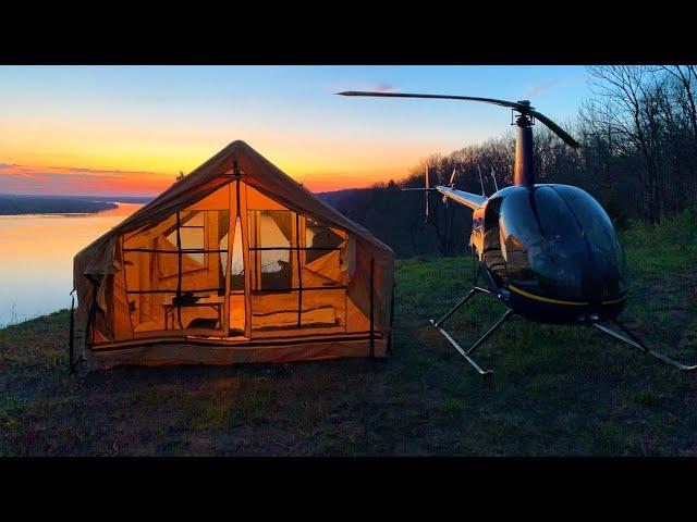 Awesome Flying and Camping on a High Cliff. Panda M Inflatable Tent by RBM Outdoors