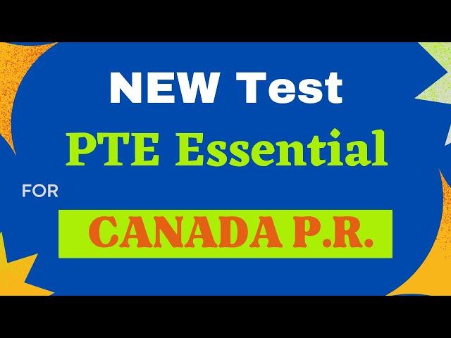 New Test For CANADA P. R. | PTE Core | Easy Way For CANADA P. R.