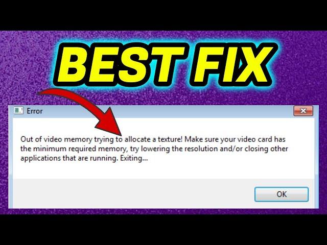 How to Fix Fortnite Out of Video Memory Trying to Allocate a Texture Error / Epic Games Launcher