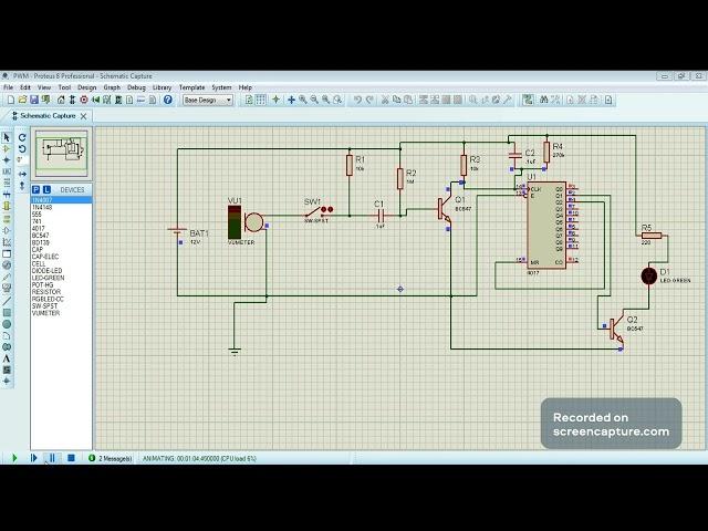 CLAP SWITCH SIMULATION BY DEEPAK SHARMA MITRC  ON PROTEUS USING CONDENSER MIC, BC 547 AND CD 4017