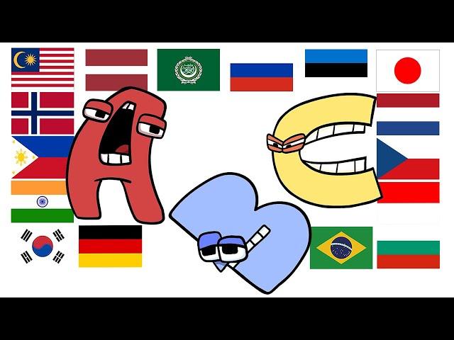 Alphabet Lore in different languages meme