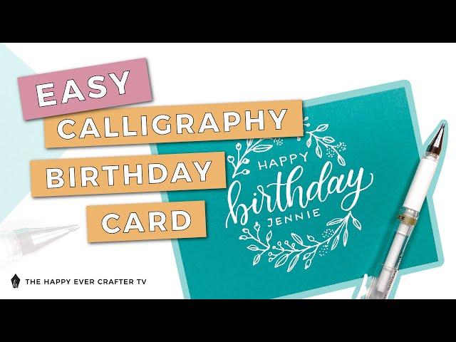 Easy DIY Calligraphy Birthday Card