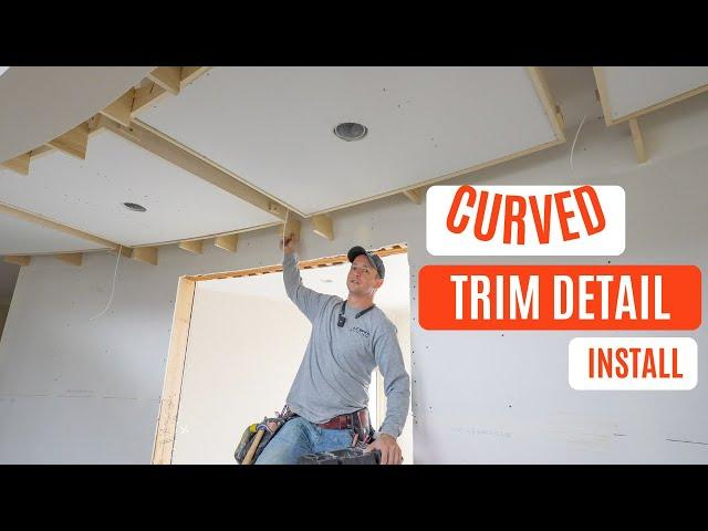 Tricks for MAKING WOOD BEND: Modern Curved Tray Ceiling Trim Install