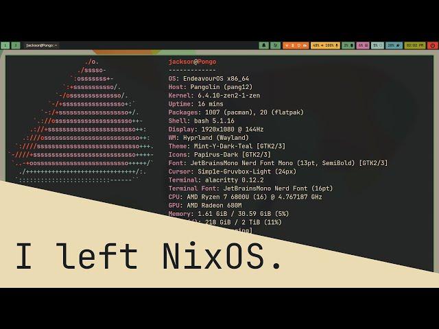 I left NixOS, here's why.