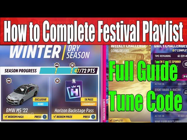 Forza Horizon 5 How to Complete Festival Playlist Winter 3rd Season Series 41 Full Guide, Tune Code