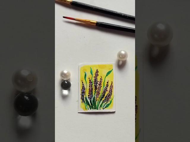 Mini Flower Painting 🪻 ll Painting ideas for Beginners #flowers #painting #viral #shorts