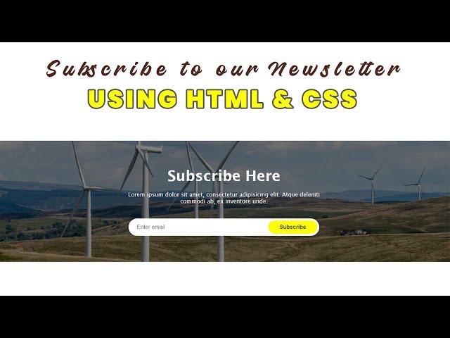 Subscribe to our newsletter html code | HTML | CSS | Design #subscribe #newsletter