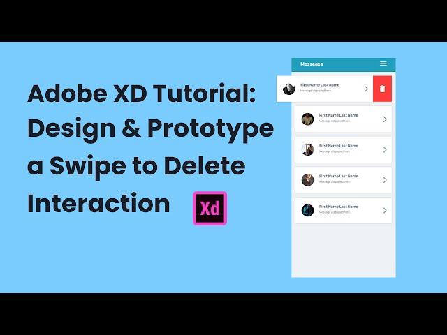 How to Prototype a Swipe to Delete Interaction in Adobe XD: Design & Prototype Tutorial