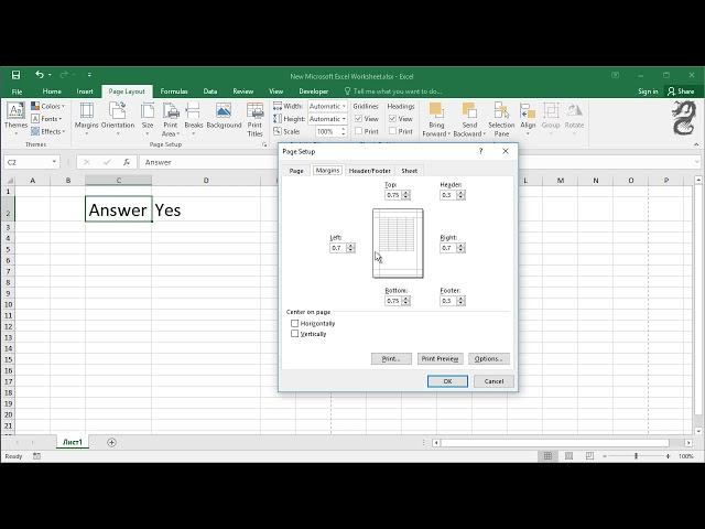 How to Center Worksheets Horizontally and Vertically in Excel