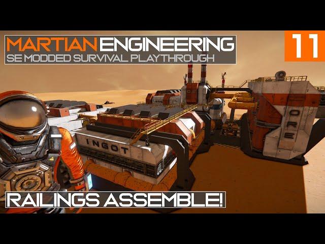 Martian Engineering E11: Railings Assemble! | Assembler Factory & Silos | Space Engineers Survival