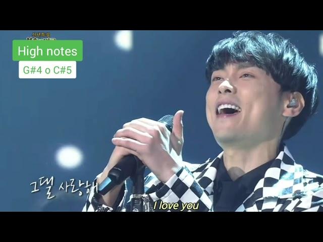 Min Kyunghoon's live singing vocal range: A2 to C6 (2015 to 2021)