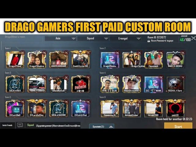 PUBG MOBILE FIRST PAID CUSTOM ROOM BY DRAGO GAMERS | PUBG MOBILE | April 26, 2020