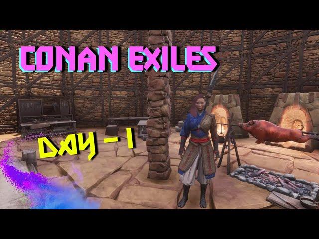 CONAN EXILES - Выживание день 1. Первая постройка и основа. (2024)