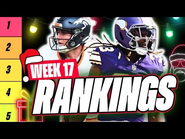  CHAMPIONSHIP RANKINGS for Week 17 Fantasy Football  | Fantasy Football Rankings