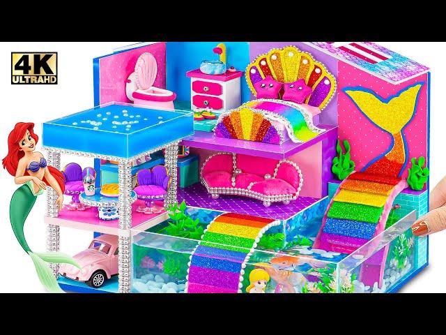 How To Make Aquarium Around Mermaid Miniature House With Infinity Pool For Pet from Cardboard, Clay