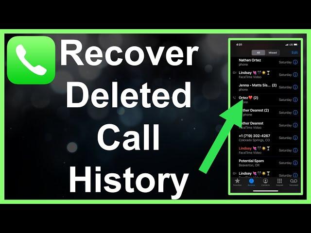 How To RECOVER Your Deleted Call History!