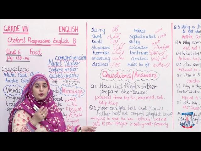 Class 8 - English - Unit 6 - Lecture 5 Food  - Allied Schools