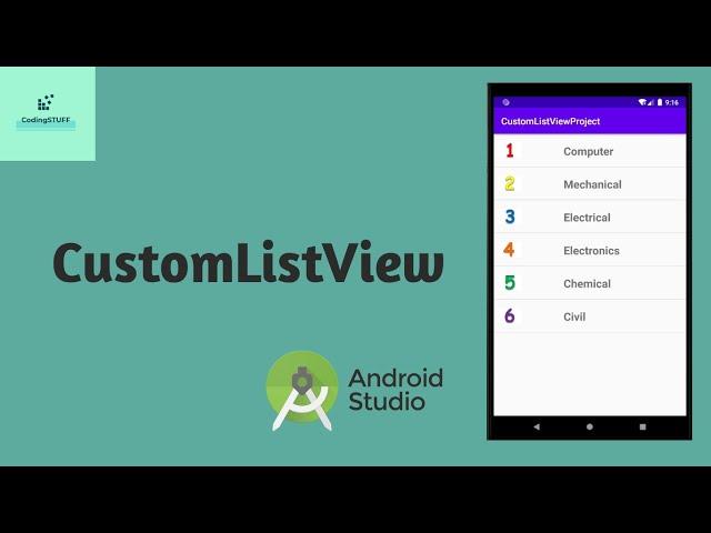 Lecture 18 : Custom ListView in Android Studio