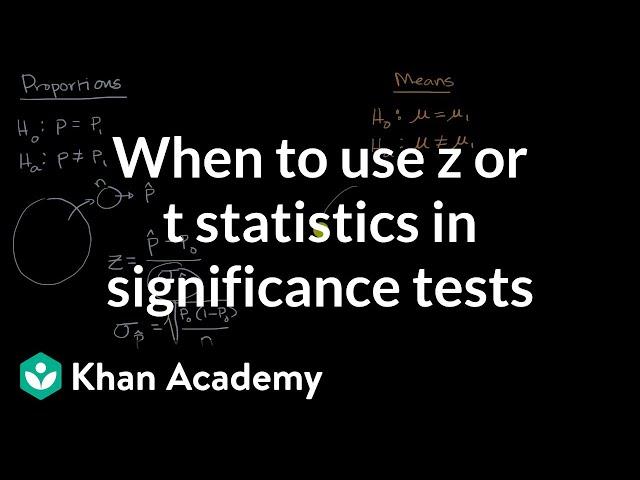 When to use z or t statistics in significance tests | AP Statistics | Khan Academy