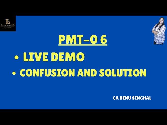 PMT 06 II LIVE DEMO II FIXED SUM METHOD II SELF ASSESSMENT METHOD  II