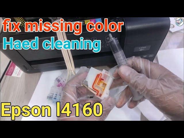 fix missing color epson l4160.How to cleaning epson l4160 printer head  manual