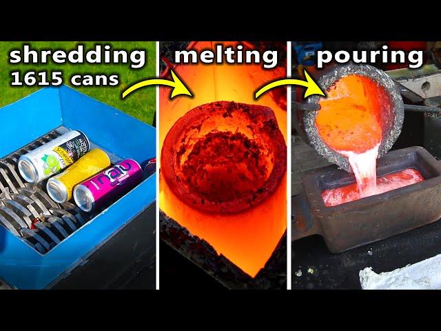 SHREDDING & MELTING 1615 Aluminium CANS!